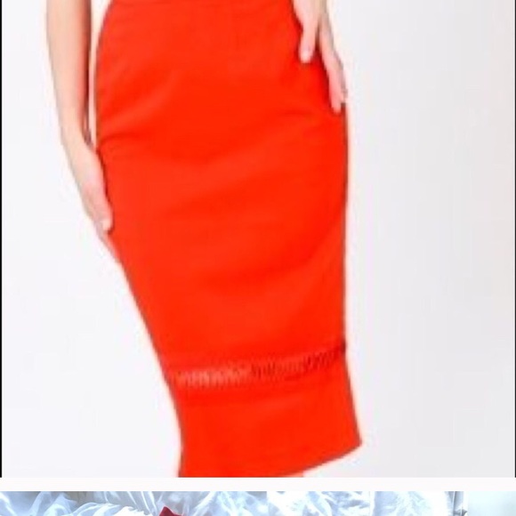 Bettie Page Tatyana Red Pencil Skirt 4xl - Picture 2 of 8